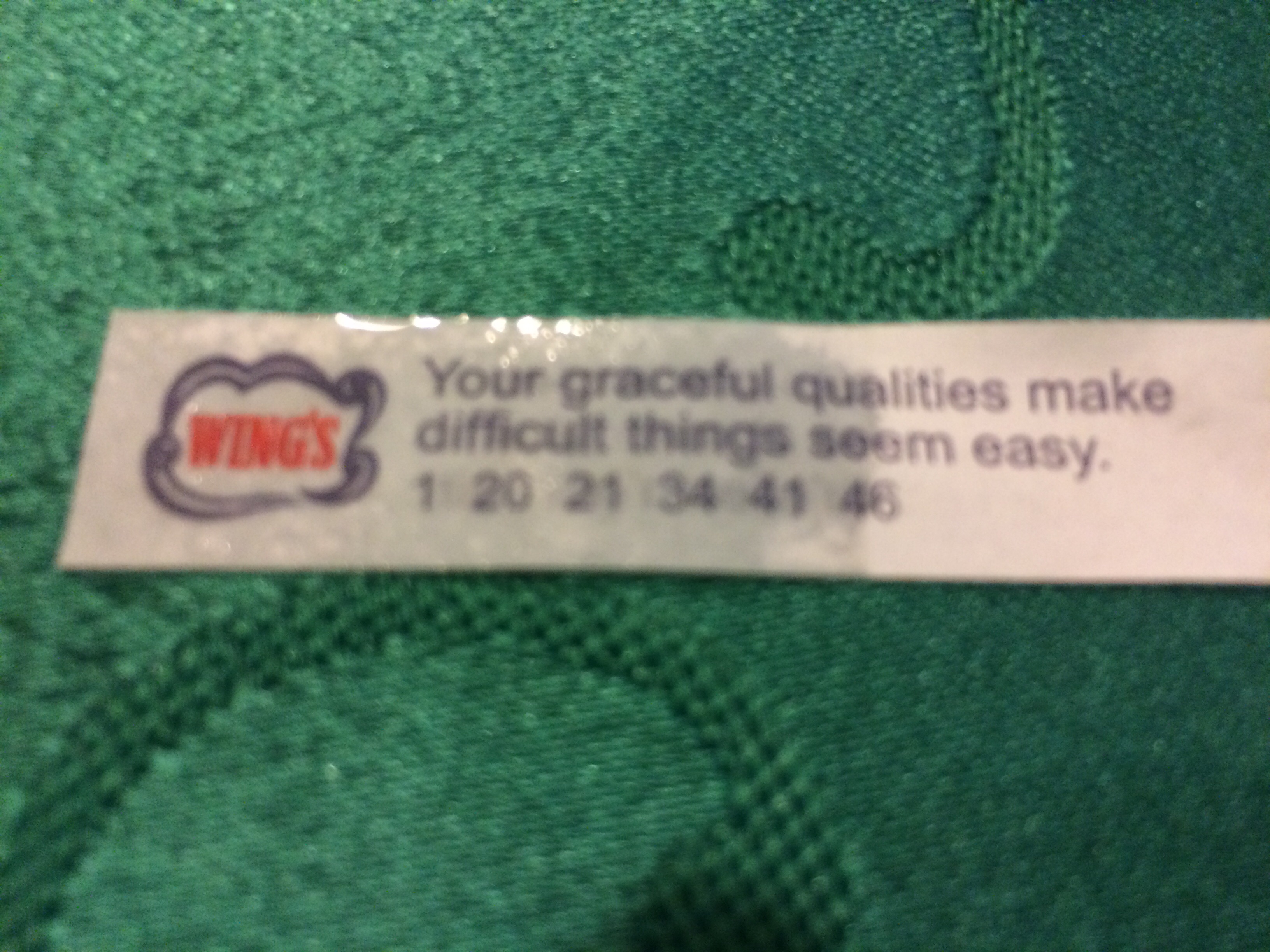 Deliciously sarcastic fortune: "your graceful qualities make difficult things seem easy". Yes, I did drop it in my tea.