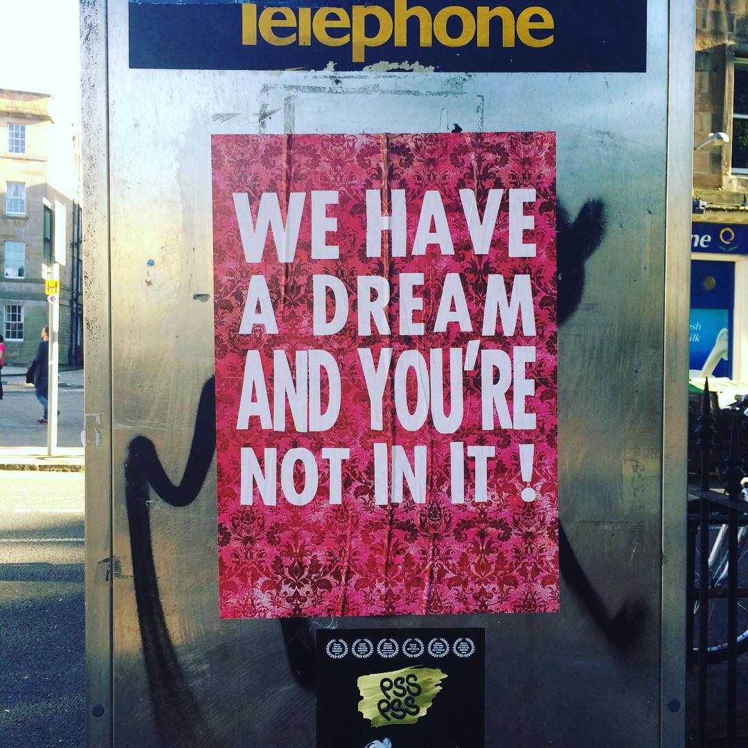 I can't tell if this is supposed to be a cheeky commentary on the #edinburgh fringe.