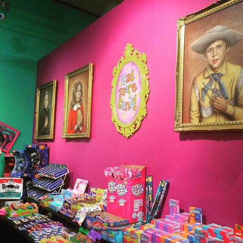 There is a candy store in Edmonton with portraits of the kids from Charlie and Chocolate Factory. #yeg #chocolate #yegphoto