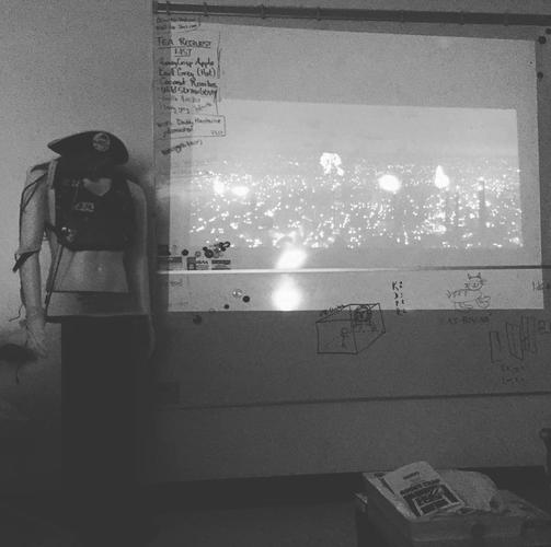 We projected blade runner onto the lab whiteboard. 🤖