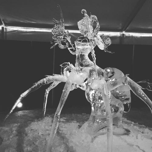 There are some crazy ice sculptures at @iceonwhyte. It’s one of three international competitive ice sculpting...