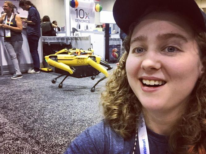There’s an @bostondynamicsofficial robot booth at #ghc19 🤖I’ve always wanted to meet spot! ✨😍 They are so much more...